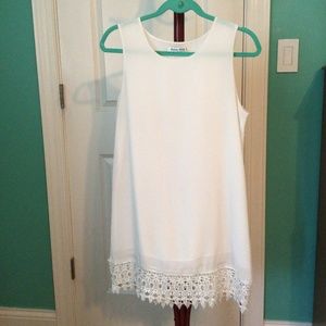 White Shift Dress, Size L